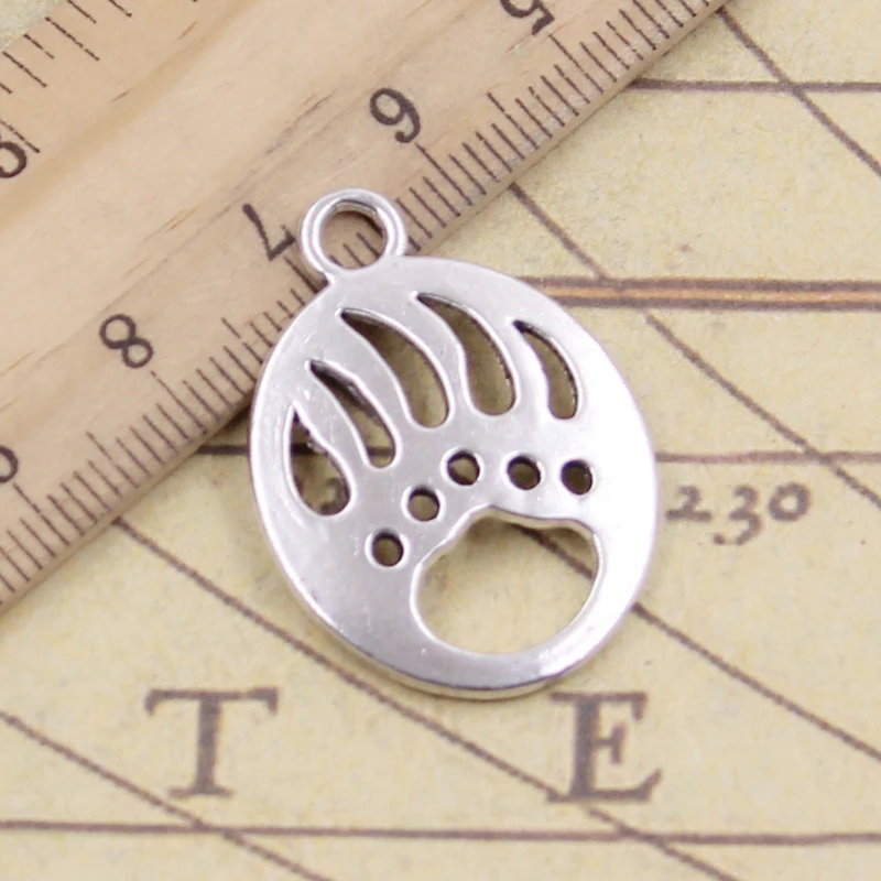 10 sztuk Charms niedźwiedź Paw pazur Cut 30x2 2mm tybetański brąz kolor srebrny wisiorki antyczna biżuteria Making DIY Handmade Craft