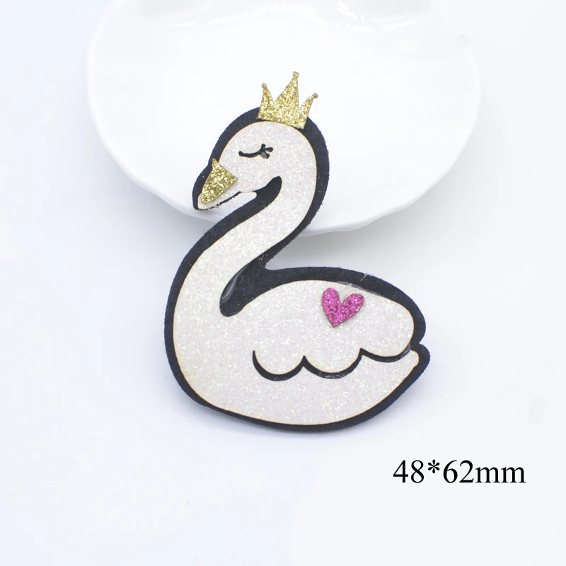 10Pcs Padded Kawaii Unicorn Swan Flamingo Applique for DIY Clothes Hat Sticker Headwear Hair Clips Bow Accessories Patches