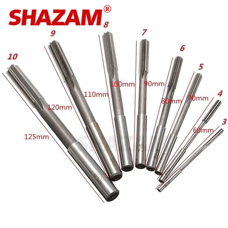 Straight Shank D4 HSS Reamer Chucking Engineering Milling Cutter Tool 3mm/4mm/5mm/6mm/8mm/10mm/12mm/14m 6 Flutes HSS