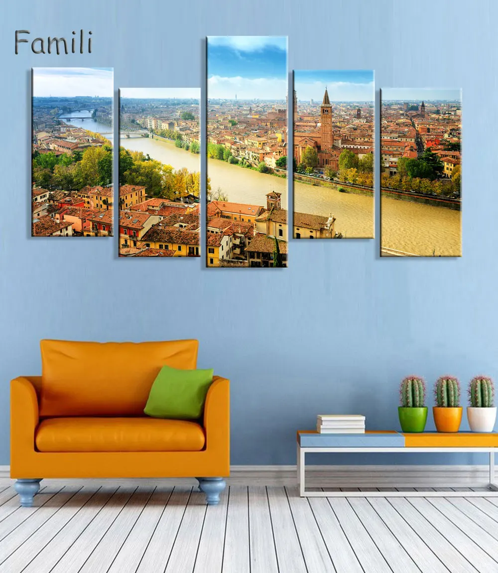 5Piece Beautiful landscape In Italy Modern For Home Decor Paintings on Canvas Wall Art for Home Decorations Wall Decor Artwork