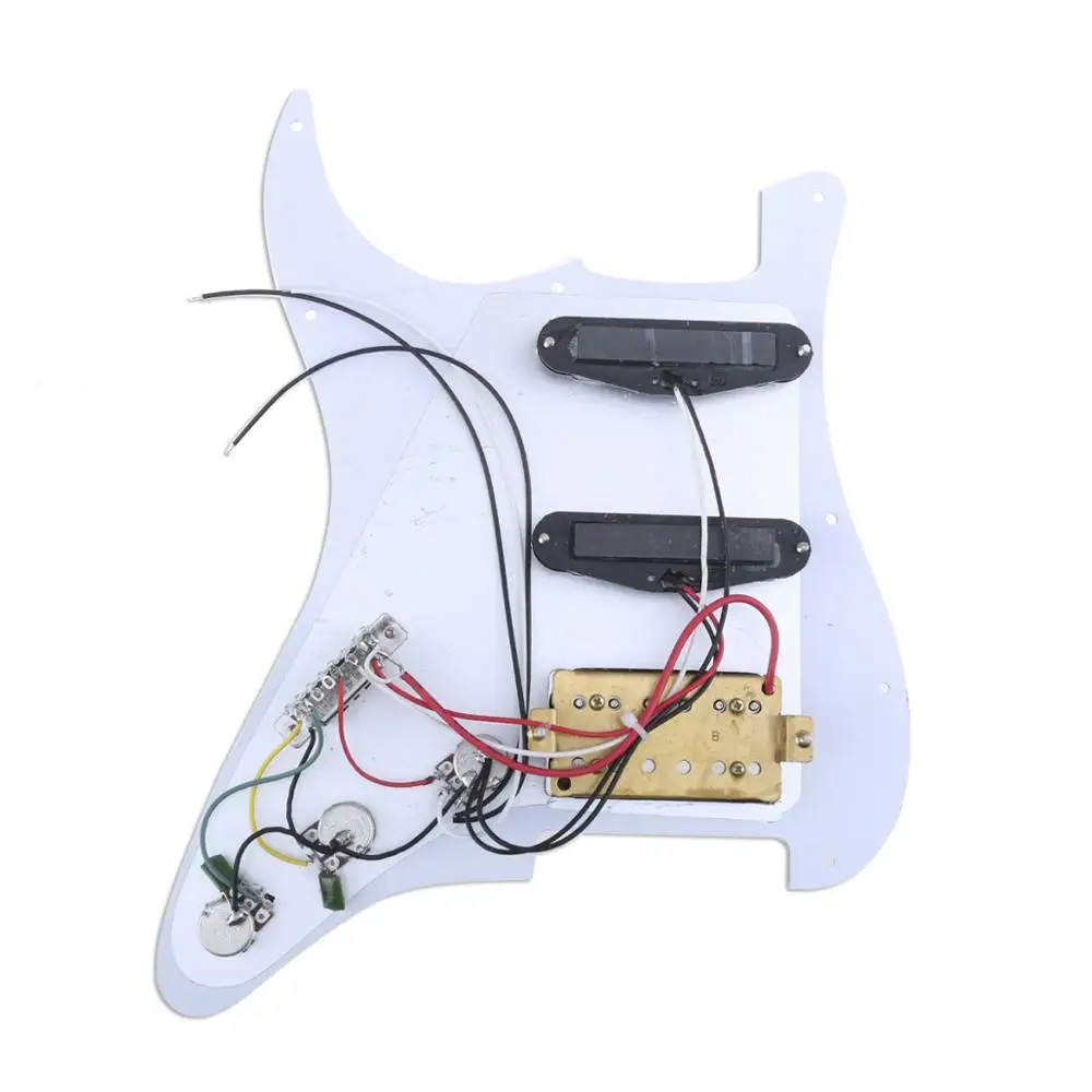 Musiclily 11 Hole Loaded HSS Prewired Pickguard with Pickups Set for Fender USA/Mexican ST Squier Guitar, 4Ply Tortoise Shell