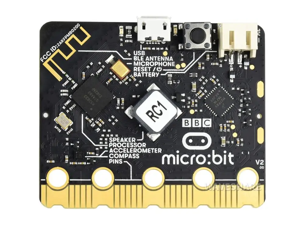 

BBC micro:bit V2, Upgraded Processor, Built-In Speaker And Microphone, Touch Sensitive Logo, Microphone and LED indicator