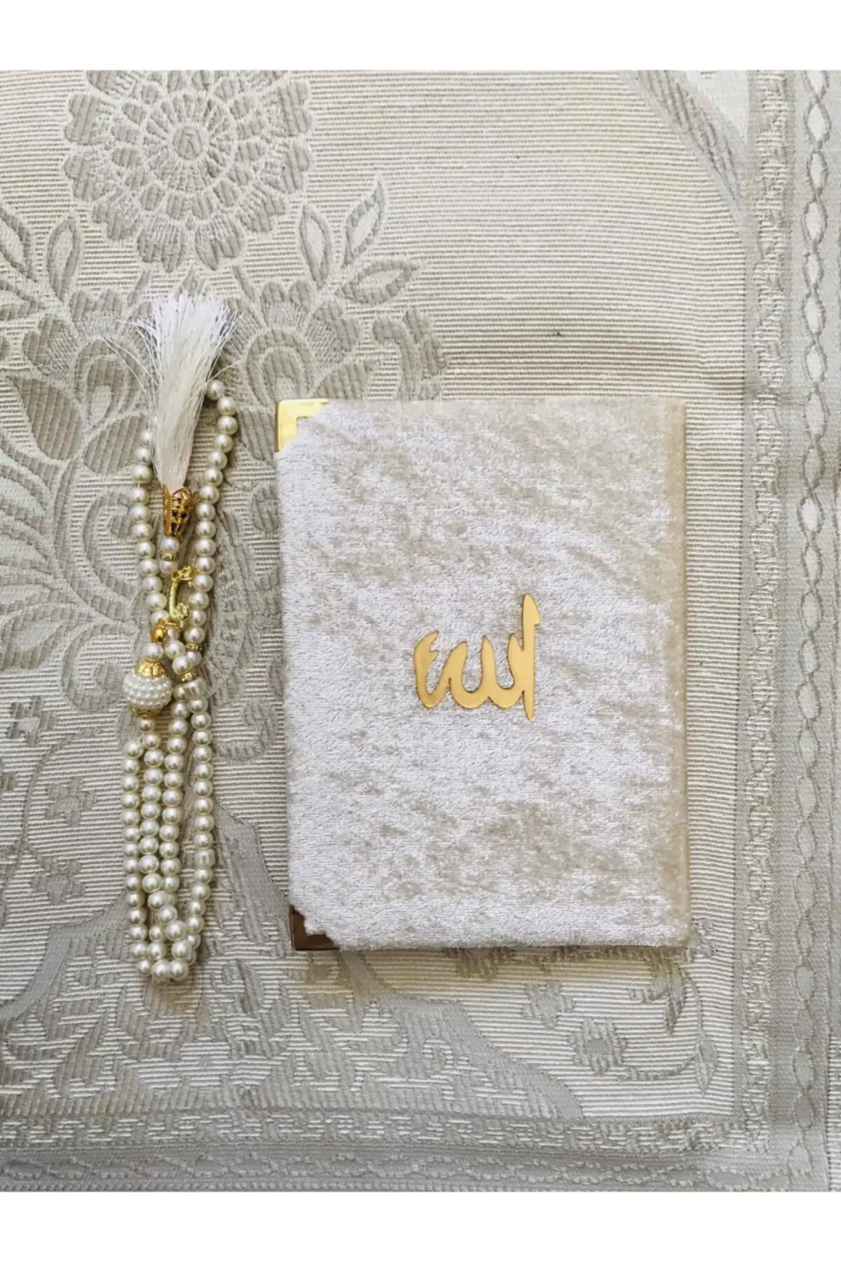 Seccade Seti Prayer Rug Set 3Pcs Muslim Set Arabic Islamic Items Mevlüt Umrah Gift Sijadat Rug | Yasini Şerif | 99 Beads Rosary