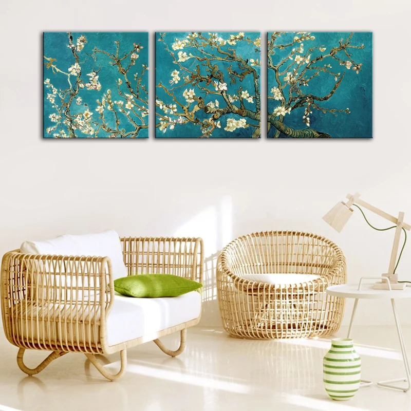 

Custom The Almond Blossom Van Gogh World Famous Painting Print Artwork Flower Plant Wall Art Picture Poster Drop shipping