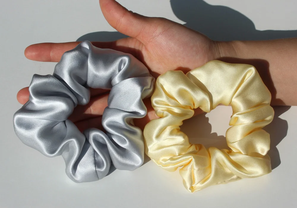 100 % reine Maulbeerseide, große Haargummis, Gummibänder, Haargummis, Gummi-Gummibänder, Pferdeschwanzhalter für Frauen und Mädchen, 19 Momme, 3,5 cm – Detail 12