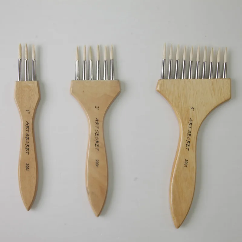 Artsecret Fork Head Paintbrush Three Five Or Ten Bristle Hairs For Artist Drawing Pencil Over Grainer Brush No.2031