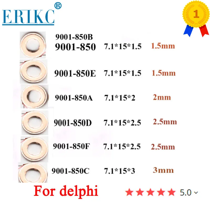 10pcs Injector Copper Washer 9001-850B 9001-850E for Delphi Shims 9001-850A Heat Shield 9001-850D 9001-850F 9001-850C