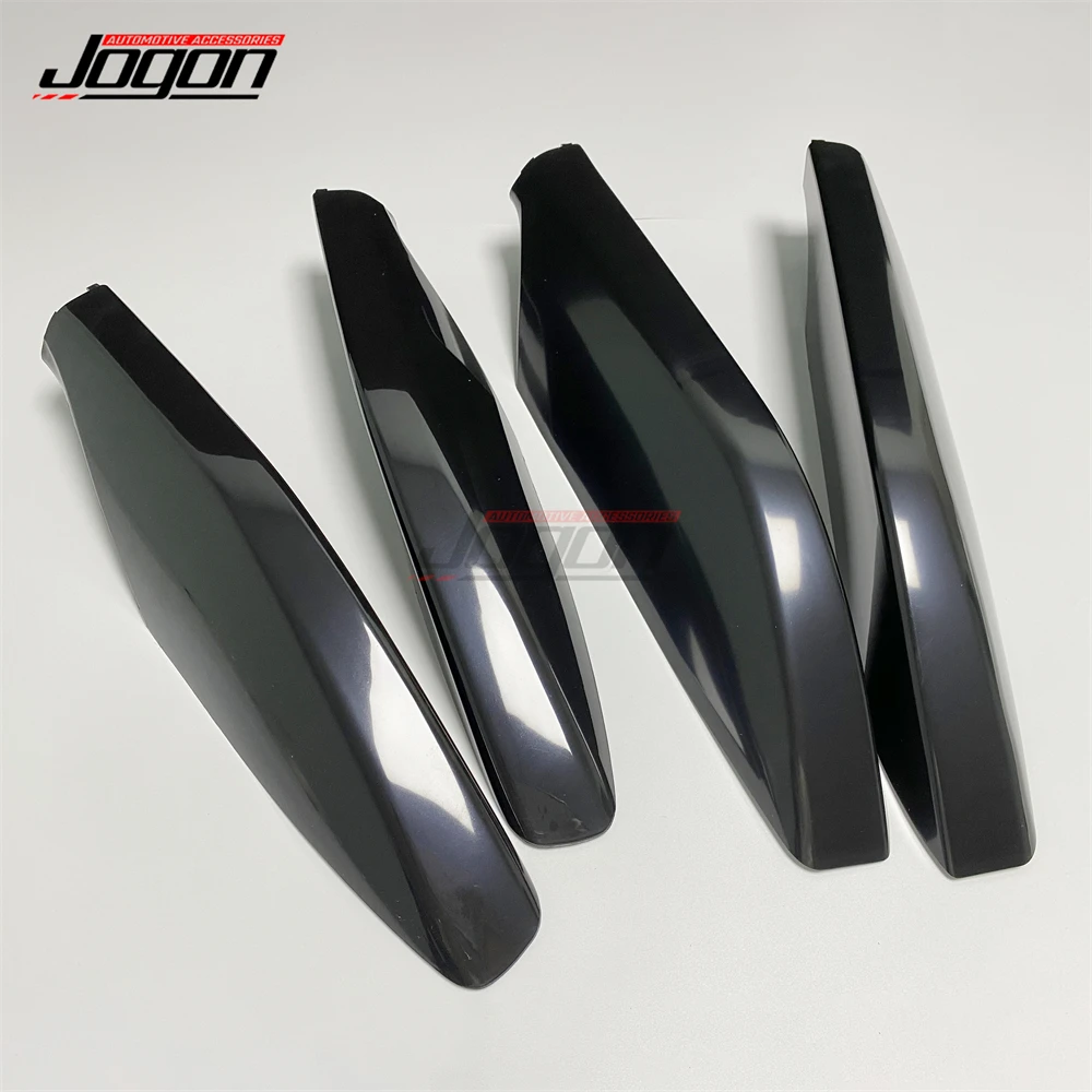 أسود ABS حامل سقفي بار السكك الحديدية نهاية غطاء للحماية قذيفة 4 قطعة لتويوتا لاند كروزر برادو Fj120 2003 - 2009 #5