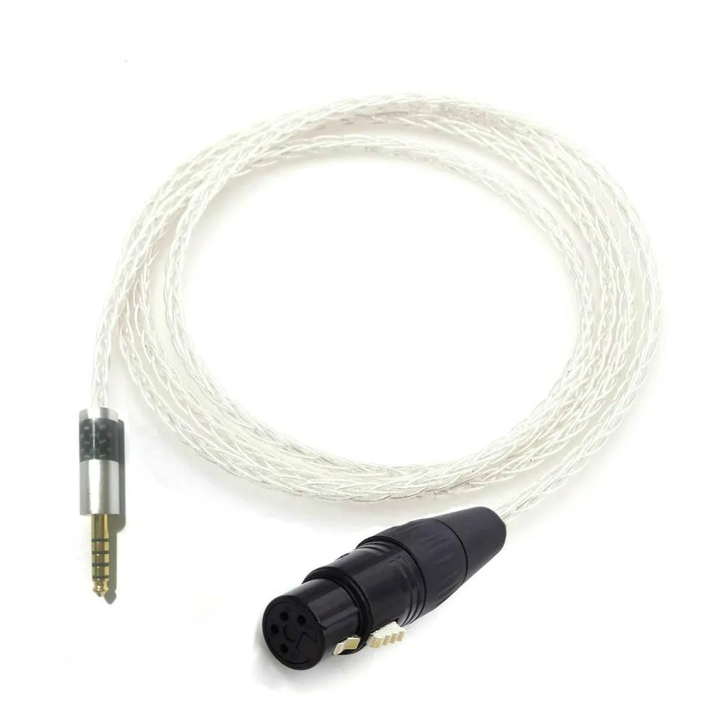 TOP-HiFi 7N OCC Silver Plated 4.4mm Balanced Male to 4-Pin XLR Balanced Female Connect Audio Adapter Cable