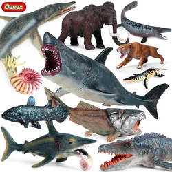 Oenux Prehistoric Savage Mosasaurus Megalodon Mammuthus Jurassic Dinosaurs Sea Life Animals Model Action Figures Toy Kids Gift