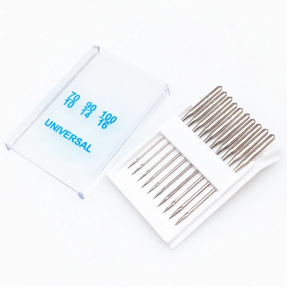 10Pcs/Set Home Sewing Machine Needles Ball Point Head 70/10 90/14 100/16 Jeans&General Silver Stainless Steel Sewing Needles