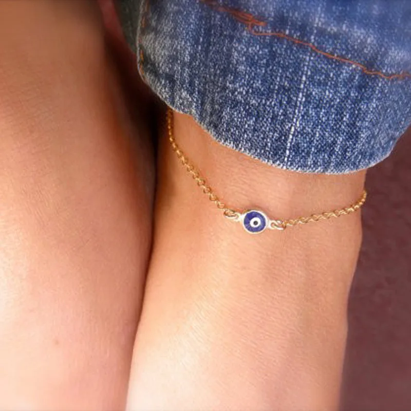 Trendy Fashion Gold Color Simple Chain Eye Anklets For Women Beach Foot Jewelry Leg Chain Ankle Bracelets Women Accessories SALE