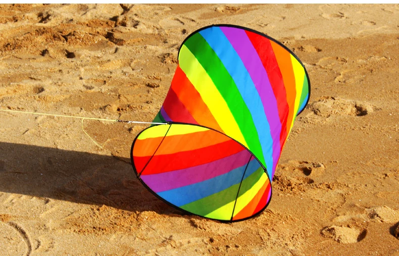 New High Quality 3D Single Line Rainbow  Adult Kites Sports Beach With Handle and String Easy to Fly