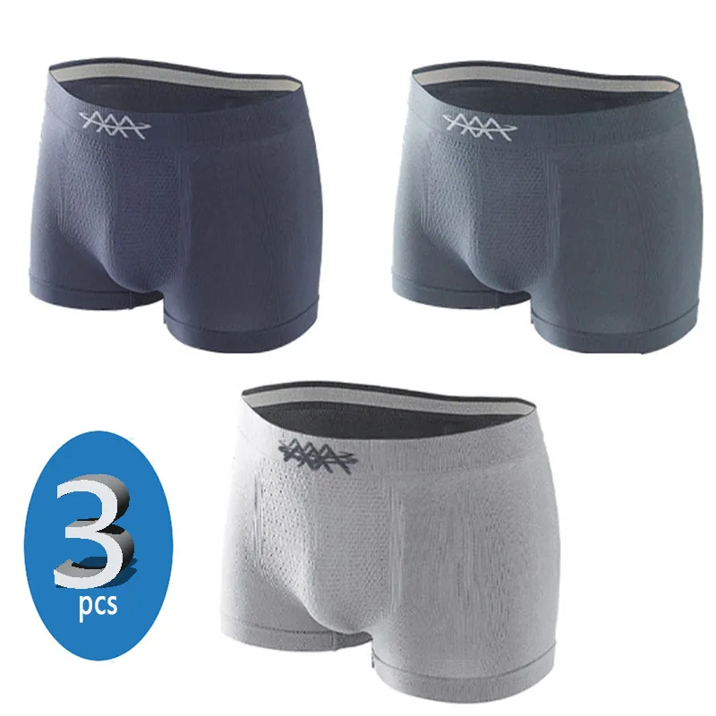 3 Pcs Magic Magnetic Pants New High-end Men's Underwear Large Size Loose Boxer Shorts Breathable Four-corner  Mens Panties