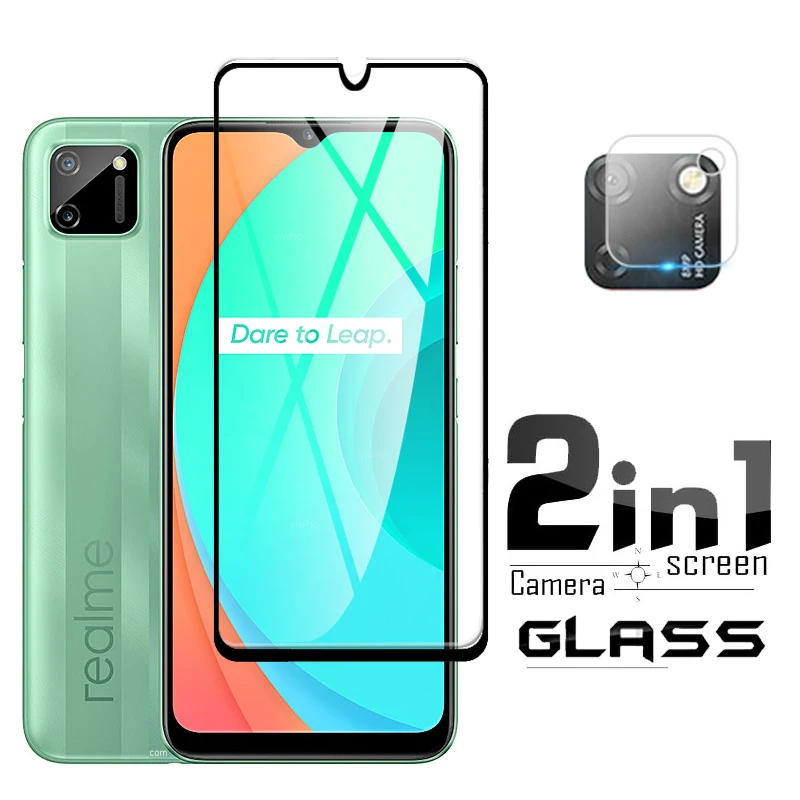 2 in 1 Protective Glass On Realme C11 Screen Protector For OPPO Realme C11 Camera Lens Film RealMe C 11 Tempered Glas 6.5inch