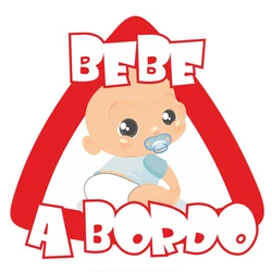 15cm*14cm 1 pcs Car Sticker Funny Lovely Baby on Board In Spanish Automobiles Motorcycles Exterior Accessories PVC Decal