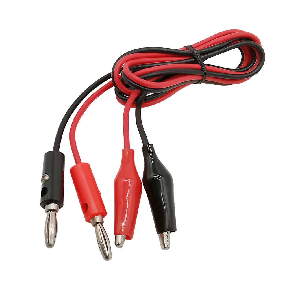 1/2/5Pcs 1M Double-Ended Alligator Test Cord Lead Clip to 4mm Banana Plug Multimeter Probe Electrical Clamp Testing Cord Cable