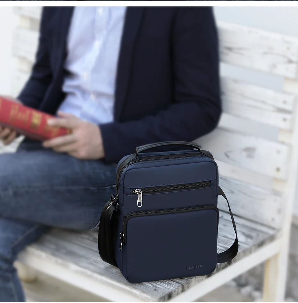 Tigernu Men Shoulder Bag 9.7" iPad Bag Mini Handbag Waterproof Sling Bags Male Business Travel Crossbody Bag For Teens