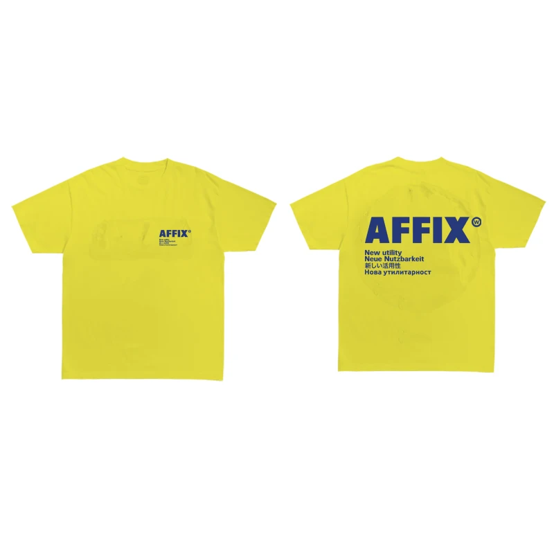 2024 AFFIX WORKS T-Shirts Man Women AFFIX New Utility Letter Print T Shirt 100% Cotton O-Neck Tee Shirt Kiko Kostadinov Tee Tops