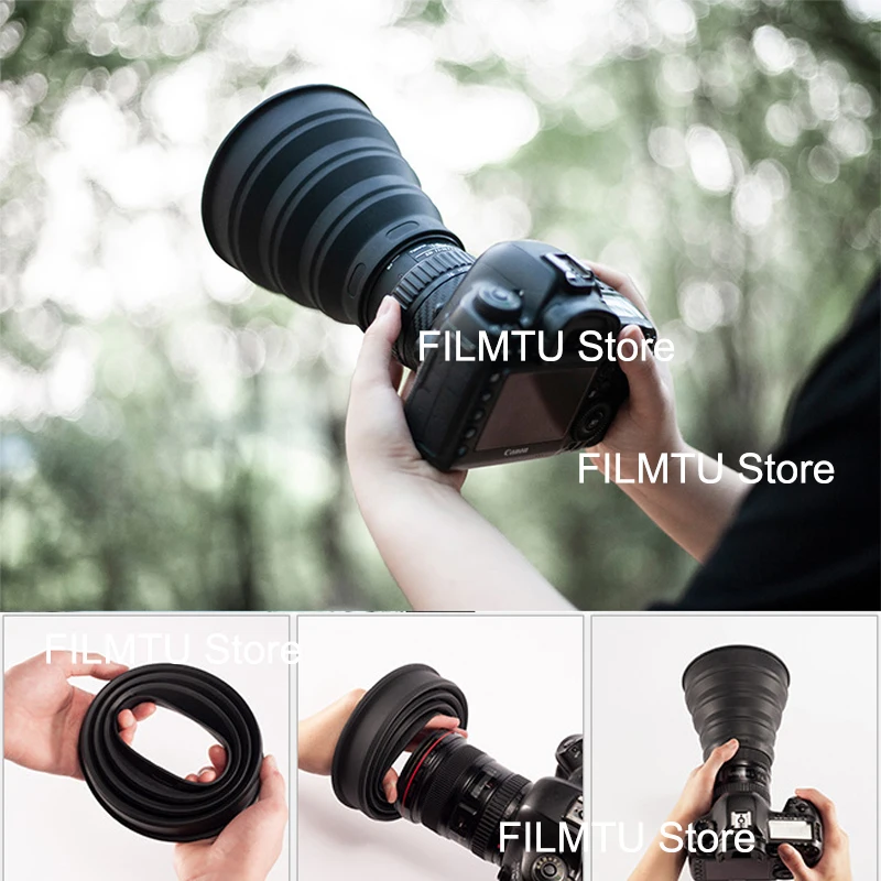 2021 NEW Universal Anti-reflective Camera Lens Hood Silicone Hood 54-82mm Camera Lens for Nikon Canon Sony DSLR Photo Studio