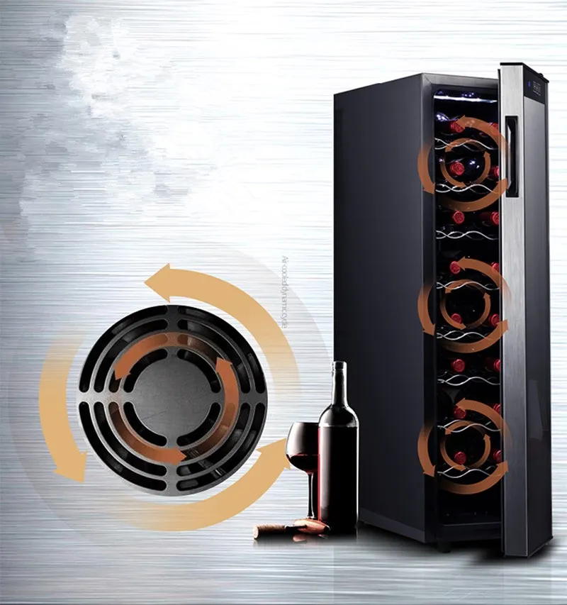 Refrigerador de vino electrónico para el hogar, vitrina de vidrio con temperatura constante, estante de acero inoxidable, congelador refrigerado