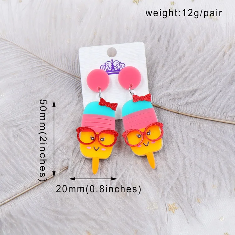 Popsicle Ice Cream Dangle Earrings Hello Summer popsicle Beach Acrylic Earrings