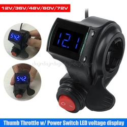 1 Set Electric Vehicle Voltage Display Switch Handle Finger Thumb Throttle Scooter with Power LED Display Handlebar GripsJu24 21