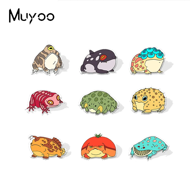 2021 New Arrival Colorful Toad Funny Frog Epoxy Badge Colorful Toads Epoxy Print Handcraft Acrylic Lapel Pins