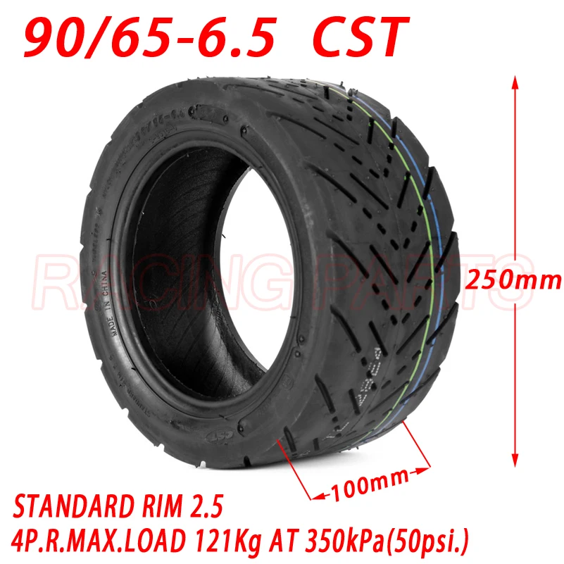 90/65-6.5 CST Vacuum Tire 11 Inch Refitted for Dualtron Thunder Electric Scooter Ultra Wear-resisting Tubeless Road Tyre