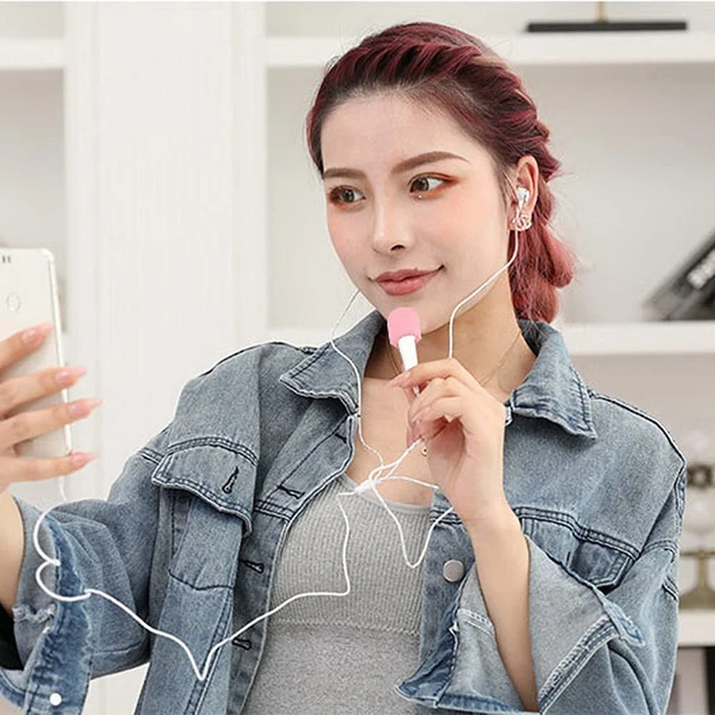 10แพ็ค Lapel ชุดหูฟังไมโครโฟนกระจก,ไมโครโฟนฟองน้ำโฟม Mini ขนาด Lavalier ไมโครโฟนกระจกสีชมพู