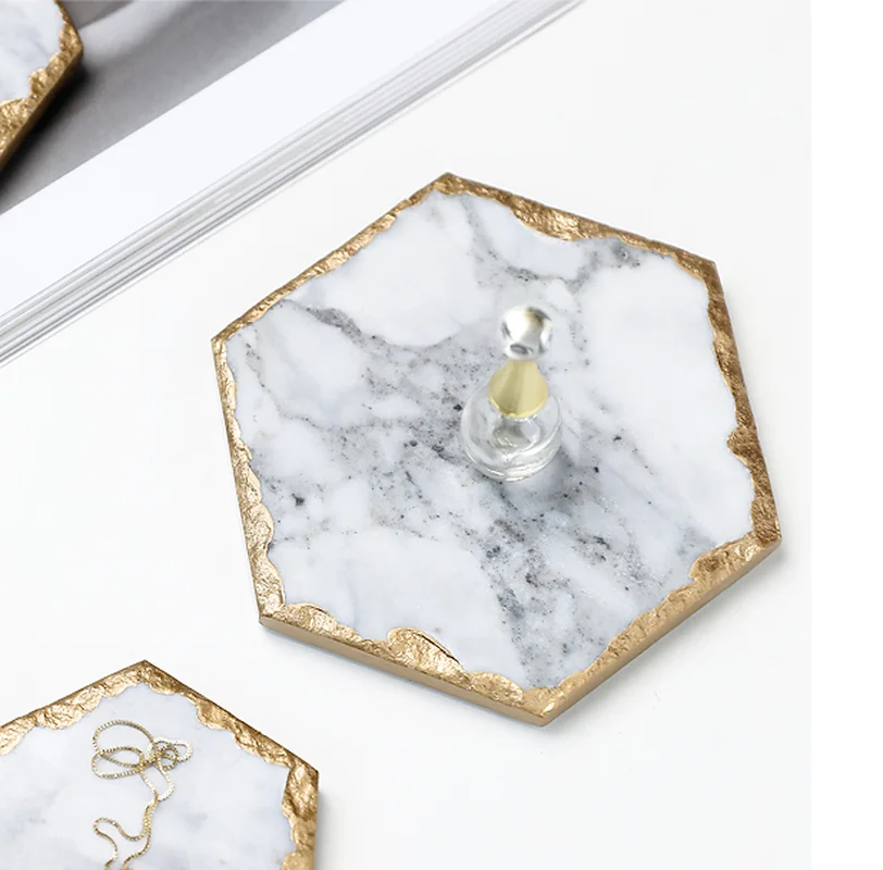 European Style Jadeite Natural Marble Placemat Coaster Plate Mat Pot Mat Creative Potholder Phnom Penh Table Decoration