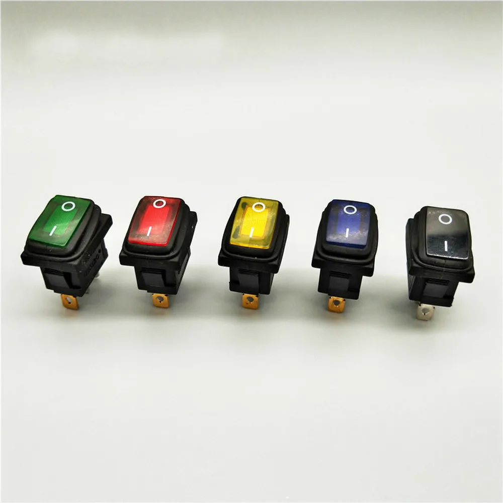 KCd1 12V / 220V LED Waterproof Rocker Switch 3-pin 10A / 250V IP67 Button Switch Rocker Boat Type Switch