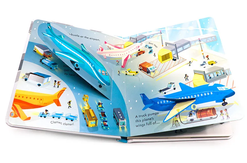 Imagem -03 - Livro de Imagens Educacionais para Crianças Cartão de Leitura Peep Inside Como Funciona um Avião Inglês 3d Flap Bebê