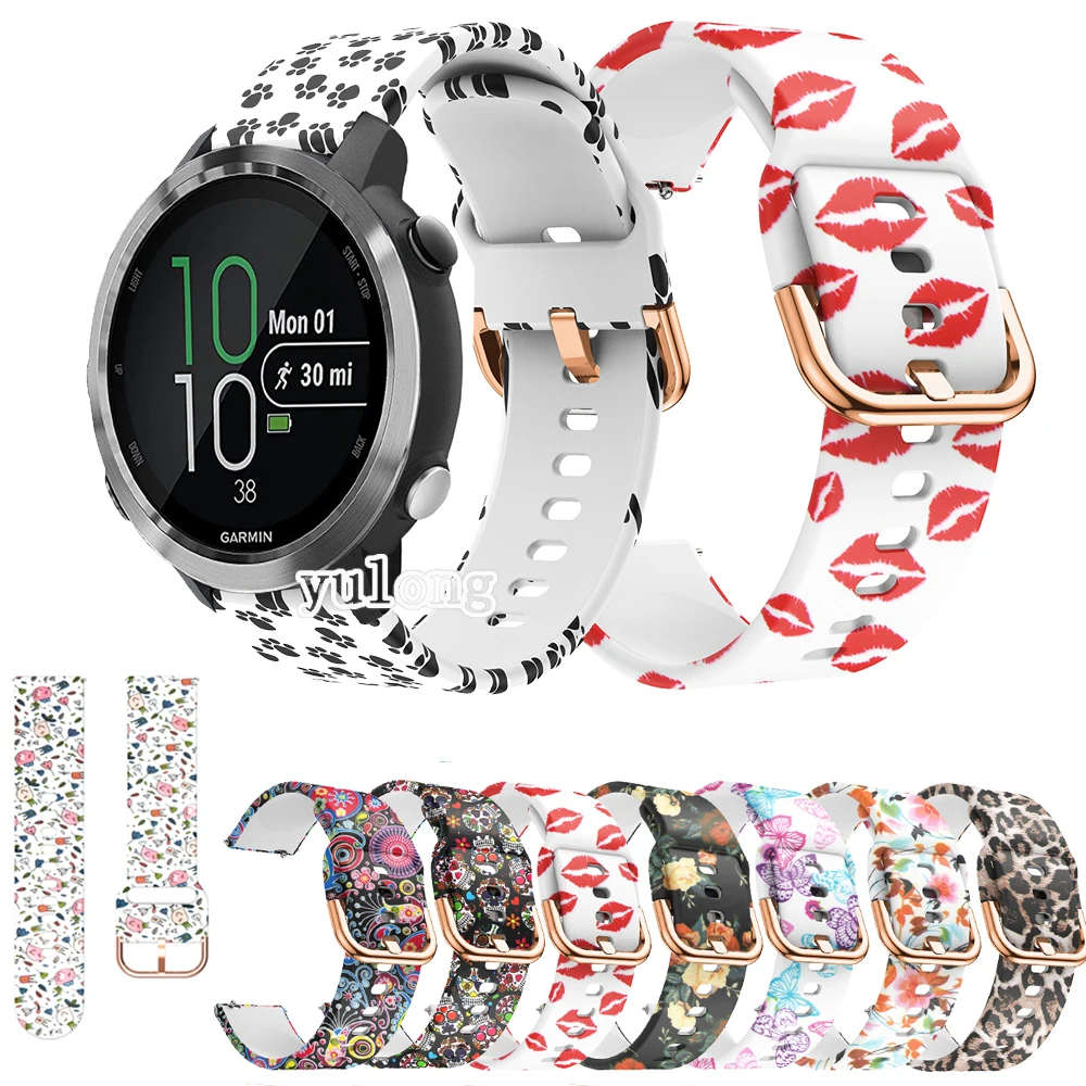 20Mm Camo นาฬิกาข้อมือสายนาฬิกาซิลิโคนนุ่มสำหรับ Garmin Forerunner 245 245M 645 645M สมาร์ทนาฬิกานาฬิกาข้อมือกีฬาสำหรับ Venu SQ