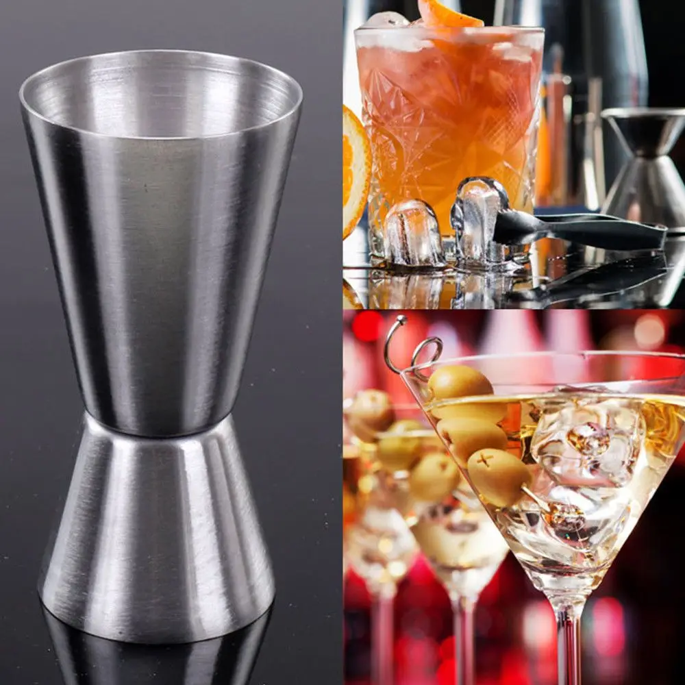 Stainless Steel Cocktail Shaker Measure Cup rink Spirit Measure Jigger, Kitchen Bar Tools, 15 ml, 30ml, 20 ml, 40ml, 30ml, 50ml