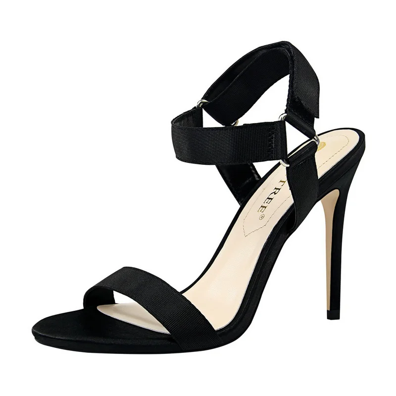 

Туфли на высоком каблуке с ремешком на щиколотке, женские летние сандалии, женские высокие туфли, женская обувь 833-1