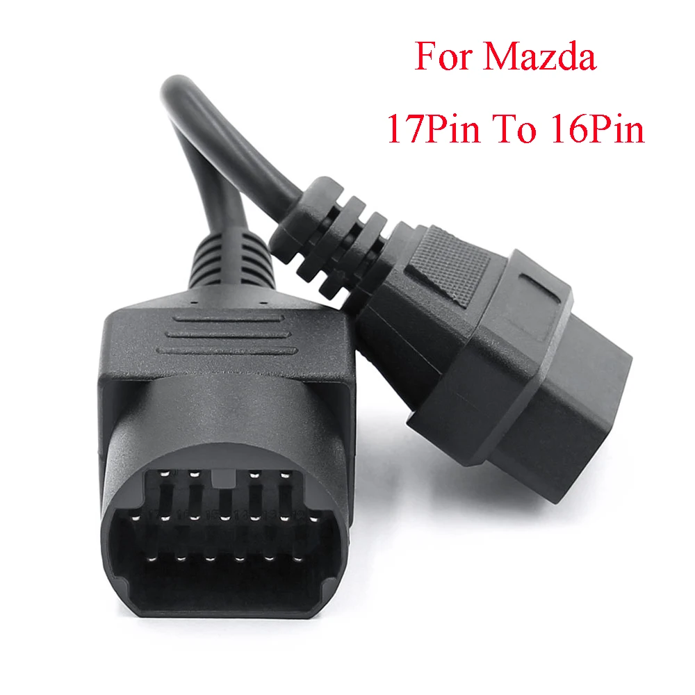 Для Mazda 17 Pin к OBD 2 OBD II кабель 16 Pin разъем диагностический инструмент 17pin к 16pin адаптер удлинитель