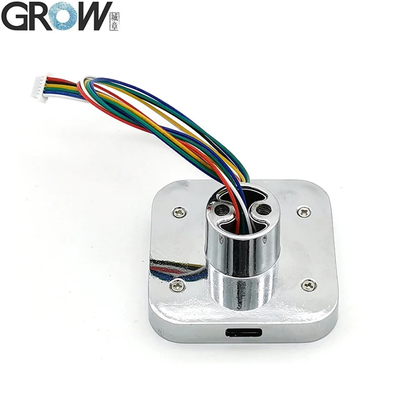 GROW R502-AW Zinc Alloy Round Ring LED Control DC3.3V Capacitive Fingerprint Module Sensor Scanner