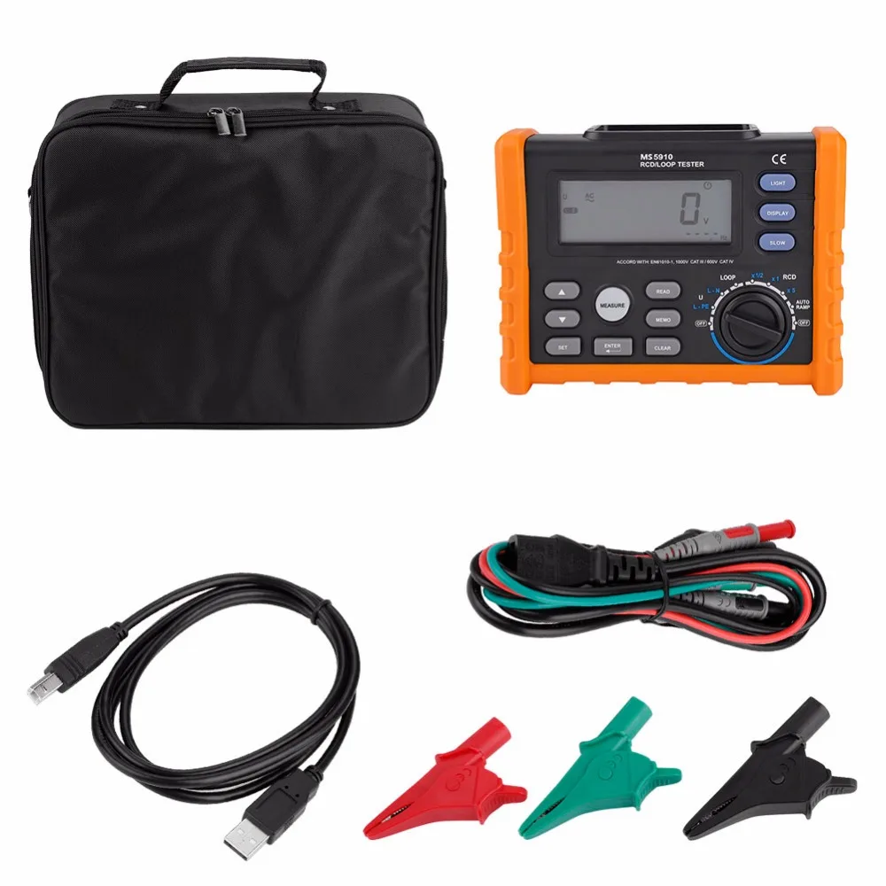 Imagem -04 - Peakmeter-loop Resistência Tester Vazamento Switch Tester Teste Rcd Ferramentas Eletricista Reparador Ms5910