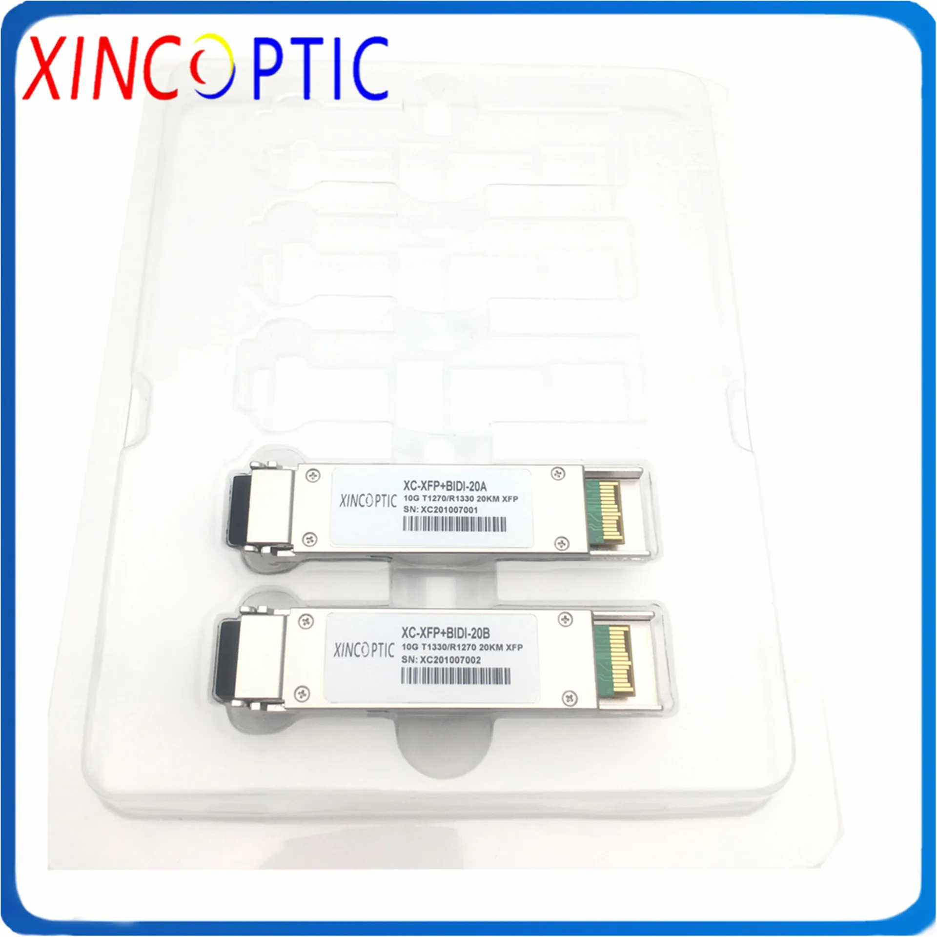 10G WDM XFP+ Bi-Directional T1270/R1330nm T1330/R1270nm 20KM,DOM BIDI SFP+ Fiber Optic Transceiver Module with LC Connector