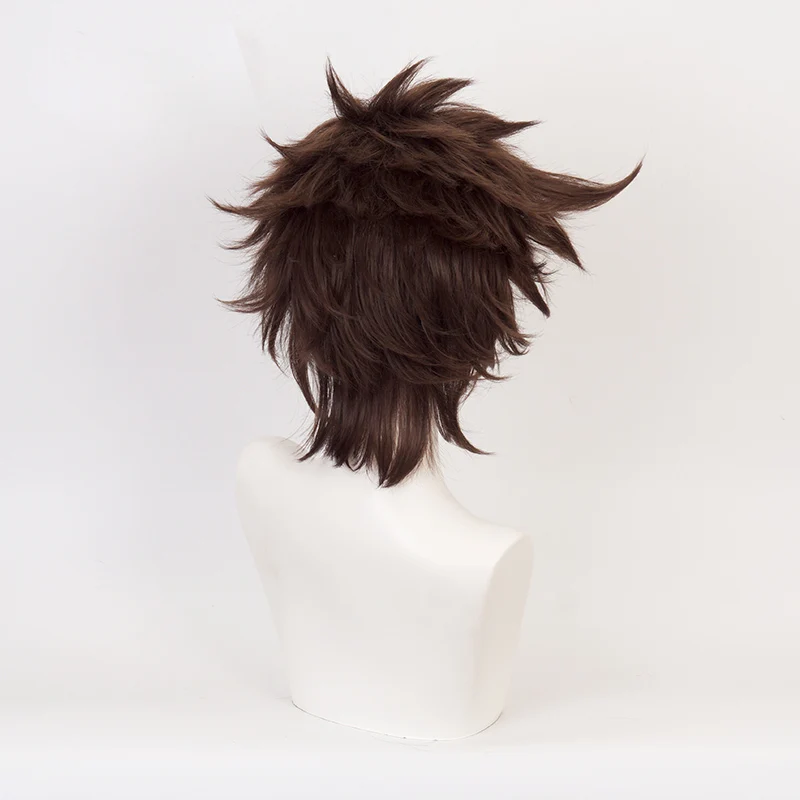 Jojo's Bizarre Adventure Joseph Joestar Wigs Cosplay Costume Short Brown Synthetic Hair Wig for Halloween Party Carnival