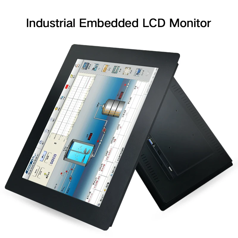 23.6 Inch Monitor HDMI VGA DVI USB LCD Screen Resistive Touch Screen 23” Buckles HD Display Mounting Industrial lcd Computer