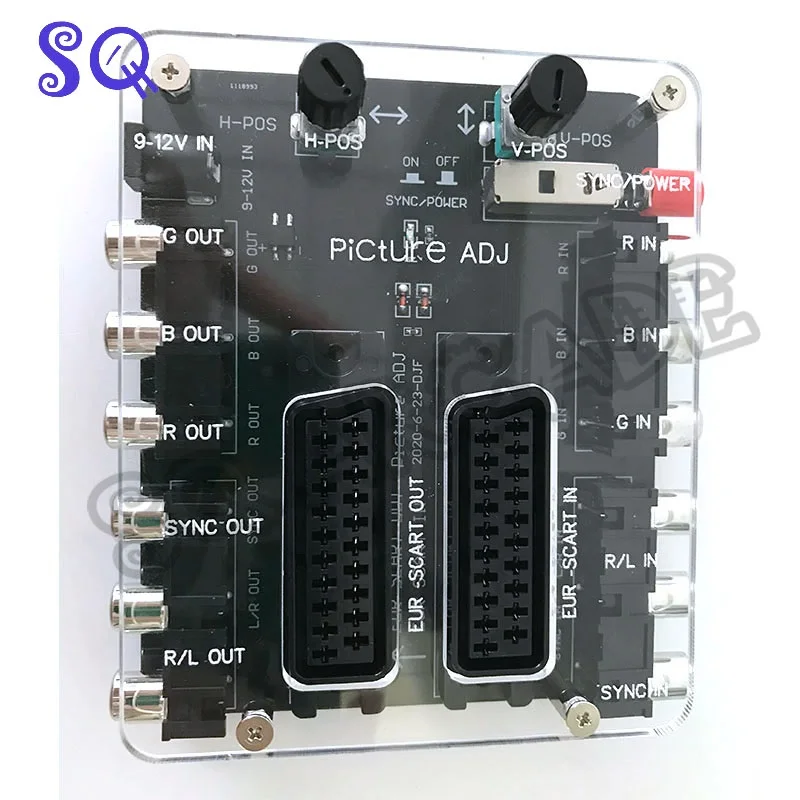 ตัวปรับรูปภาพมาตรฐานยุโรป rgbs/scart ใหม่ล่าสุดที่ปรับการแปลงหน้าจอ PCB พร้อมเปลือกตำแหน่งภาพที่สามารถปรับได้