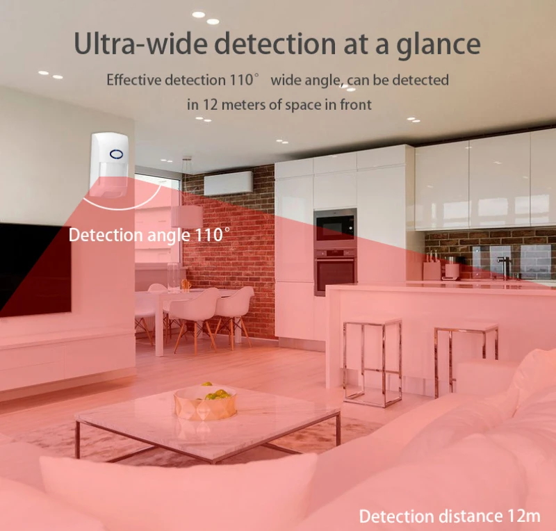 Zigbee-Système d\'alarme intelligent avec capteurs infrarouges, détecteur de mouvement, capteur PIR, vie intelligente, télécommande, Wi-Fi, Tuya