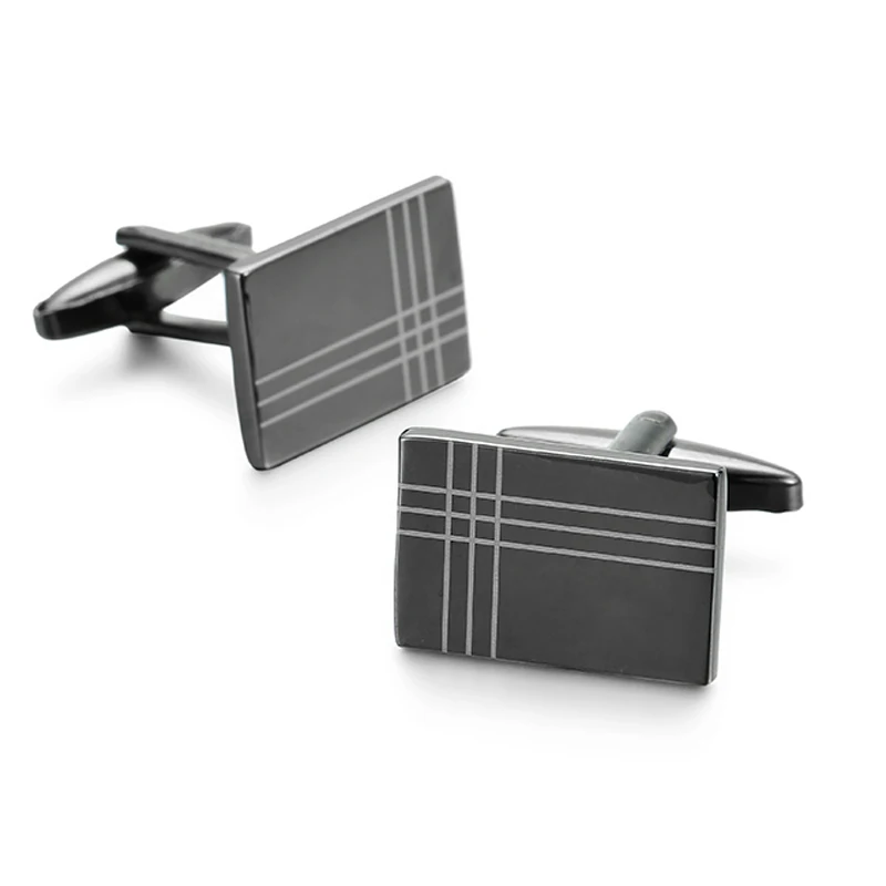 Summer new high quality brass Black Enamel Cufflinks fashion brand classic style fashion French shirt men\'s Cufflinks