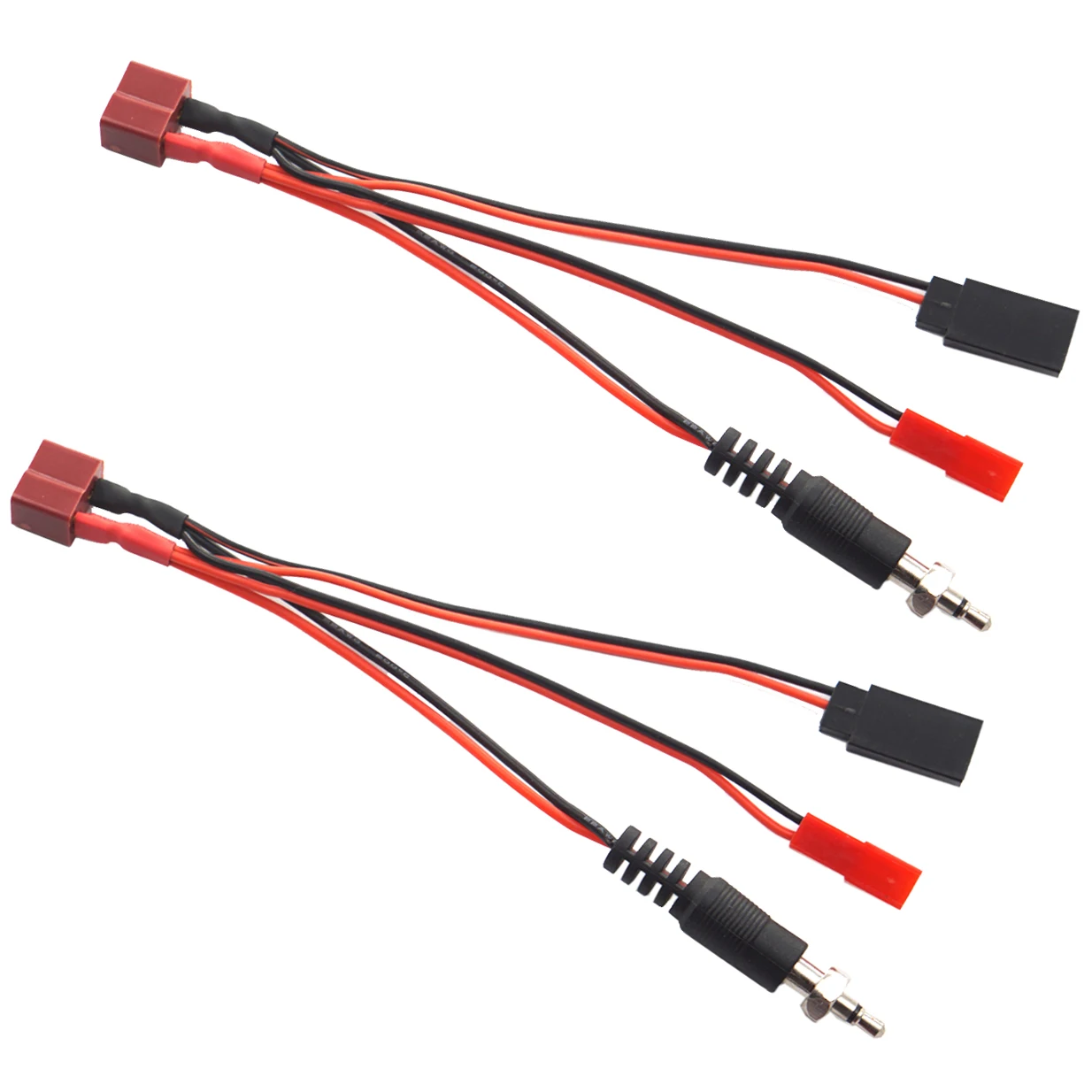 2Pcs 3 in 1 Style T Female Plug to JR Connector JST Female Igniter Adapter Charger Cable for 1/8 1/10 RC Glow Ignition