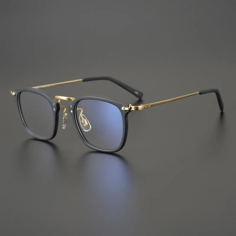 

Japanese Hand-made Titanium Ultra-light Eyeglasses Men Retro Square Eyeglass Myopia Prescription Glasses Frame GMS806