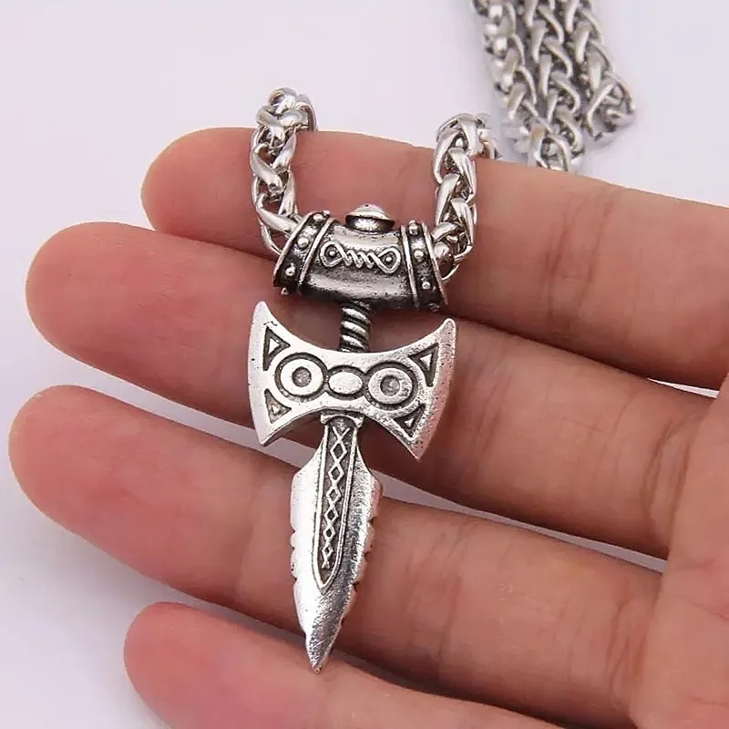 Vintage Skyrim of Talos Viking Sword Stainless Steel Necklace Greek Norse Mythology Pendants Mens Necklaces Jewelery Accessories