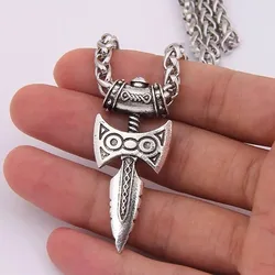 Vintage Skyrim of Talos Viking Sword Stainless Steel Necklace Greek Norse Mythology Pendants Mens Necklaces Jewelery Accessories