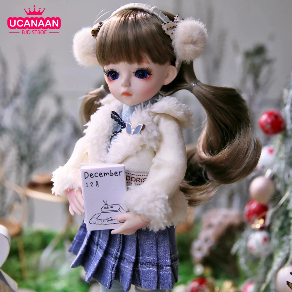 UCanaan 1/6 BJD Doll 18 Ball Joints Toy With Full Outfits Clothes Wig Shoes Makeup 30CM Girls Dolls Children Christmas Xmas Gift